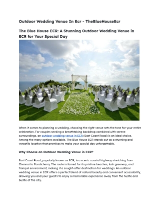 Outdoor Wedding Venue In Ecr