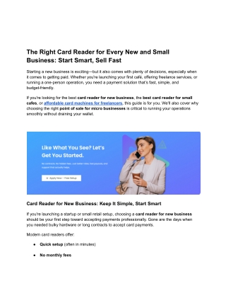 The Right Card Reader for Every New and Small Business_ Start Smart, Sell Fast