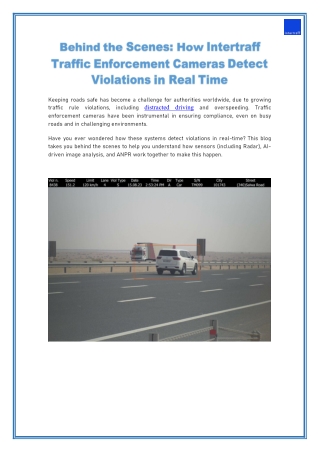 Behind the Scenes How Intertraff Traffic Enforcement Cameras Detect Violations in Real Time