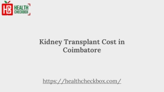 Kidney Transplant Cost in Coimbatore