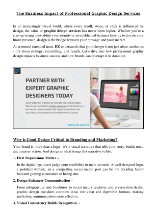 The Business Impact of Professional Graphic Design Services - EZ Works