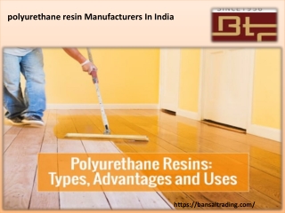 polyurethane resin Manufacturers In India