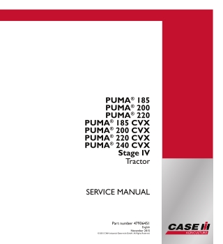 CASE IH PUMA 200 Tractor Service Repair Manual Instant Download