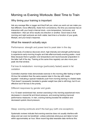 Morning vs Evening Workouts_ Best Time to Train