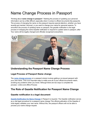 Name Change in Passport