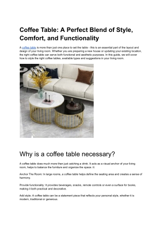 Coffee Table_ A Perfect Blend of Style, Comfort, and Functionality (1)