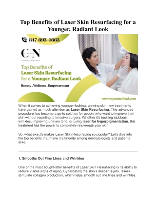 Top Benefits of Laser Skin Resurfacing for a Younger, Radiant Look