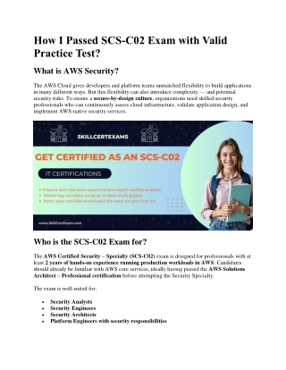 AWS Certified Security – Specialty (SCS-C02) Exam Guide with SkillCertExams