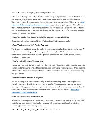 The Inside Track Why Your Real Estate Portfolio Needs a Manager