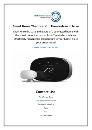 Smart Home Thermostat | Thewirelesscircle.ae
