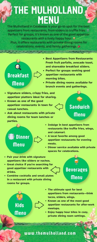 The Mulholland Menu: Best Appetizers & Private Dining in Calabasas