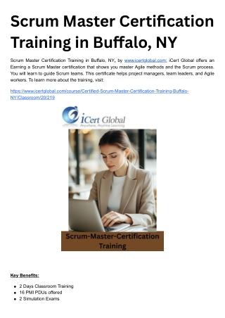 Scrum Master Certification Training in Buffalo, NY
