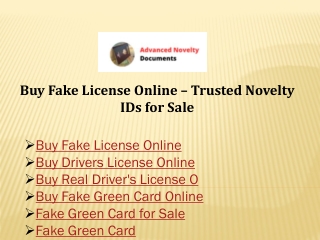 Buy Fake License Online – Trusted Novelty IDs for Sale