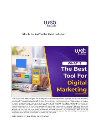 What Is the Best Tool for Digital Marketing