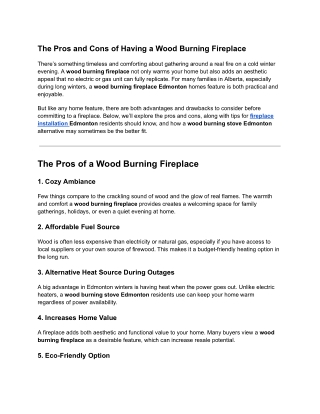The Pros and Cons of Having a Wood Burning Fireplace