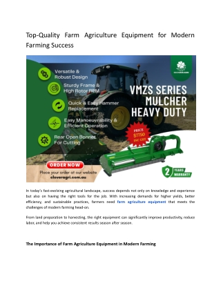farm agriculture equipment