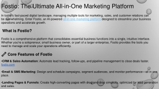 Fostio All In one Marketing Platform