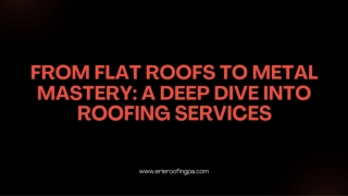 From Flat Roofs to Metal Mastery A Deep Dive Into Roofing Services