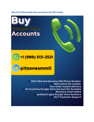 _Sites 13.3 to B(by) Google Voice accounts for sale (PVA & Aged)
