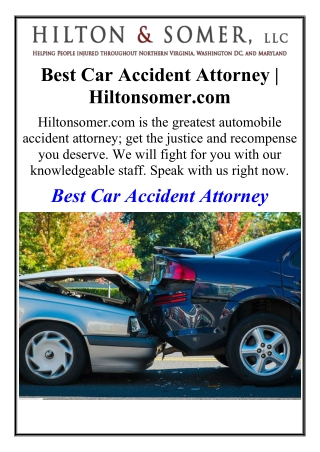 Best Car Accident Attorney | Hiltonsomer.com