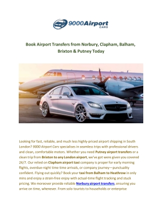 Norbury airport transfers