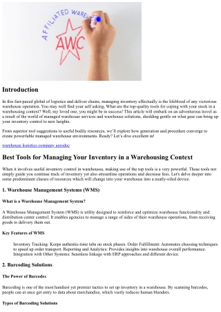 Top-notch Equipment for Handling Your Stock in a Logistics Environment