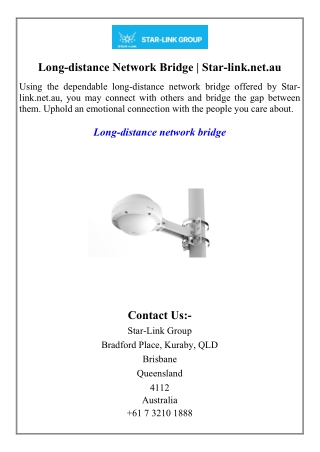 Long-distance Network Bridge  Star-link.net.au