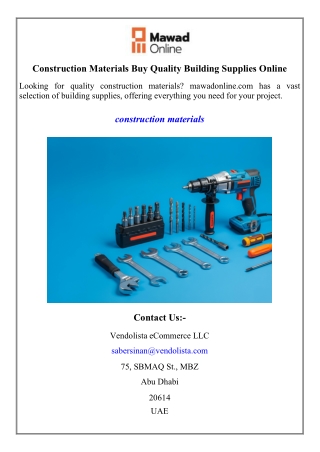 Construction Materials Buy Quality Building Supplies Online
