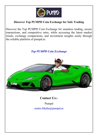 Discover Top PUMPD Coin Exchange for Safe Trading