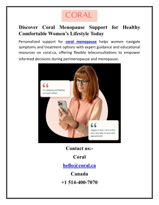 Discover Coral Menopause Support for Healthy Comfortable Women’s Lifestyle Today