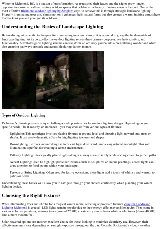 The Art of Illuminating Trees and Shrubs for a Magical Winter Scene InRichmond,B