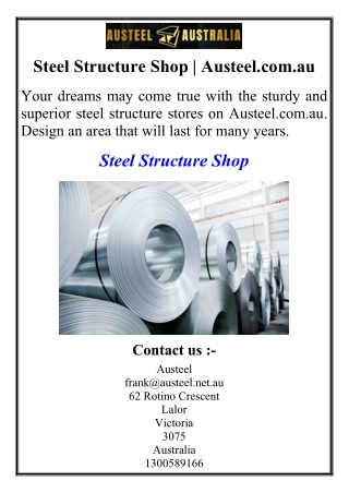 Steel Structure Shop | Austeel.com.au