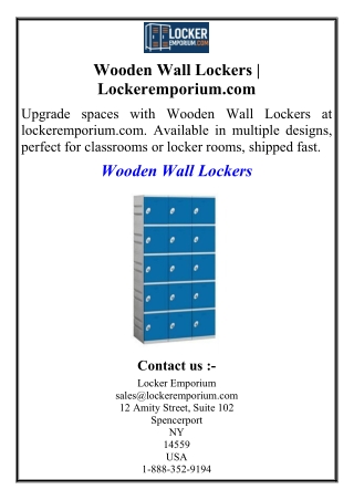 Wooden Wall Lockers | Lockeremporium.com