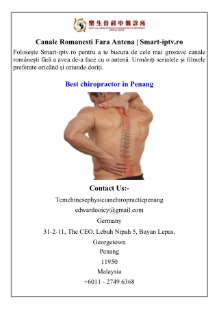 Best Chiropractor In Penang  Tcmchinesephysicianchiropracticpenang.com