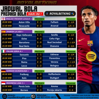 JADWAL & PREDIKSI PERTANDINGAN BOLA HARI INI MINGGU,28 SEPTEMBER 2025