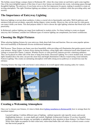 Entryway Elegance: Christmas Lighting Ideas that Welcome Guests in Richmond BC