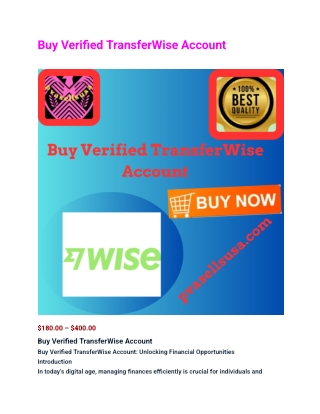 Buy Verified TransferWise Account