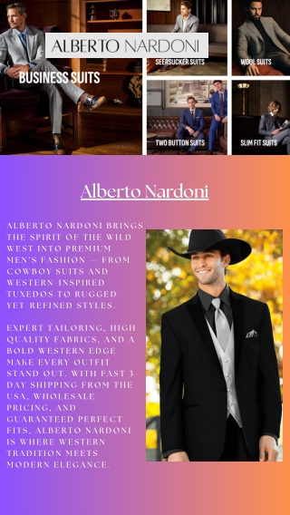 Step Into Western Elegance with Alberto Nardoni’s Premium Men’s Suits
