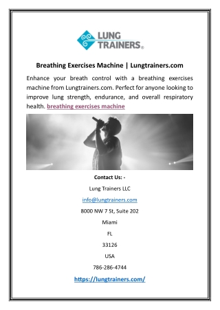 Breathing Exercises Machine | Lungtrainers.com