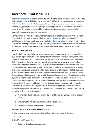 Unrefined Oils of India