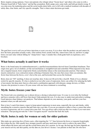 Botox Myths vs Facts: Separating Hype from Science