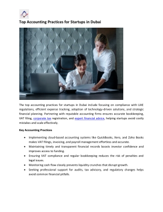 Top Accounting Practices for Startups in Dubai