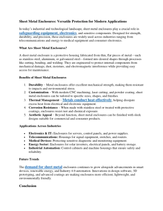Sheet Metal Enclosures