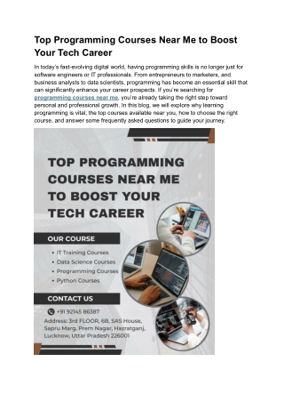 Top Programming Courses Near Me to Boost Your Tech Career