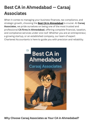 Best CA in Ahmedabad — Caraaj Associates