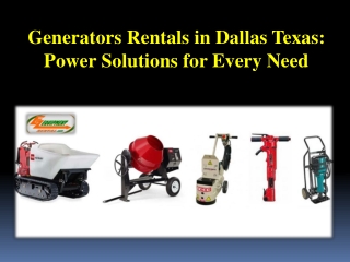 Generators Rentals in Dallas Texas - Power Solutions for Every Need