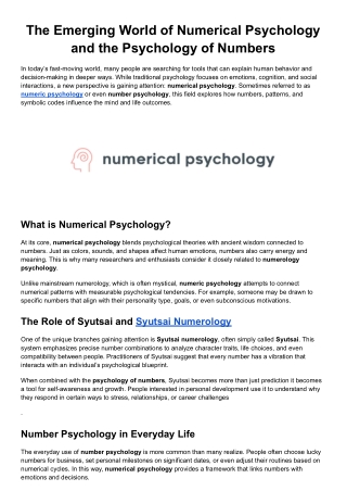 Numerical Psychology