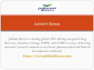 Jubilant Biosys - CRDMO Services