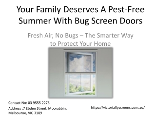 Your Family Deserves A Pest-Free Summer With Bug Screen Doors