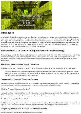 How Mechatronics Are Shaping the Future of Warehousing